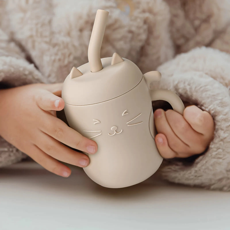 Copo Silicone Gatinho Anti-vazamento
