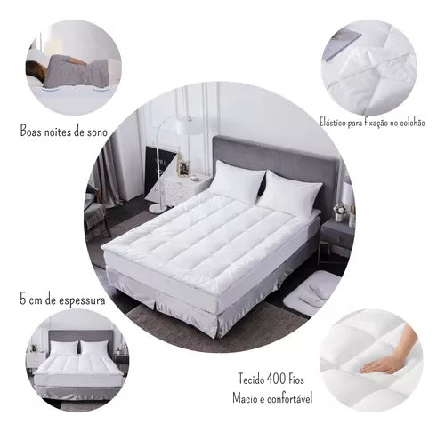 Protetor Colchão Pillow Top Micropercal 400 Fios Macio