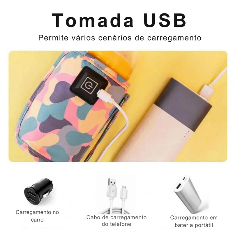Aquecedor de Mamadeira Portátil USB