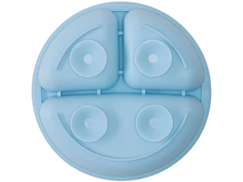 Prato Infantil com Divisória Silicone Buba- Azul