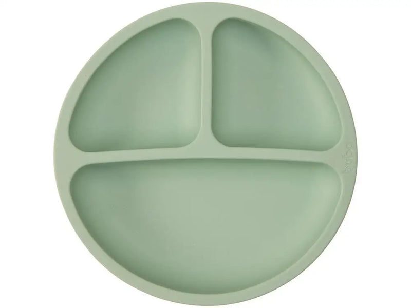 Prato Infantil com Divisória Silicone Buba- Verde