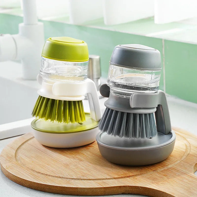 Escova Lava Louças c/ Recipiente e Dispenser de Detergente