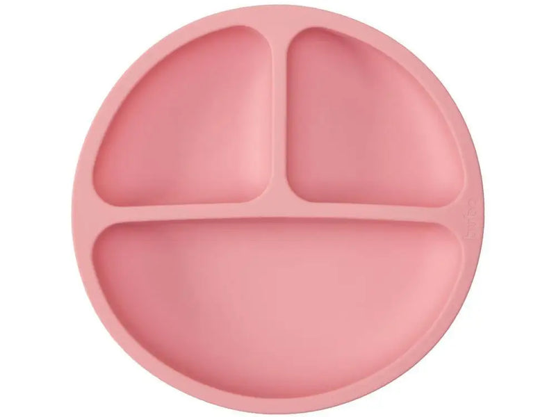 Prato Infantil com Divisória Silicone Buba- Rosa
