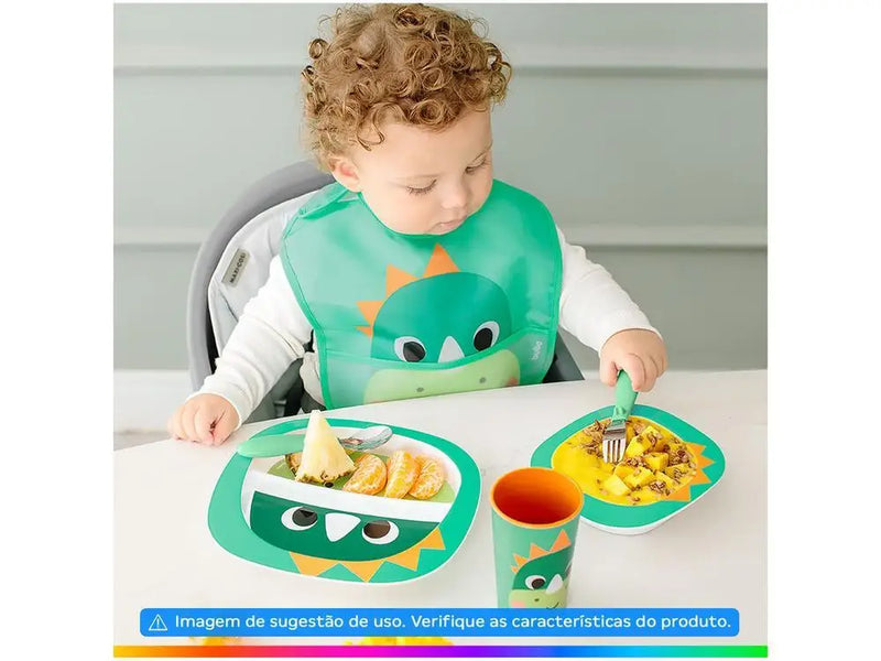 Babador Dinossauro Impermeável com Bolso - Buba