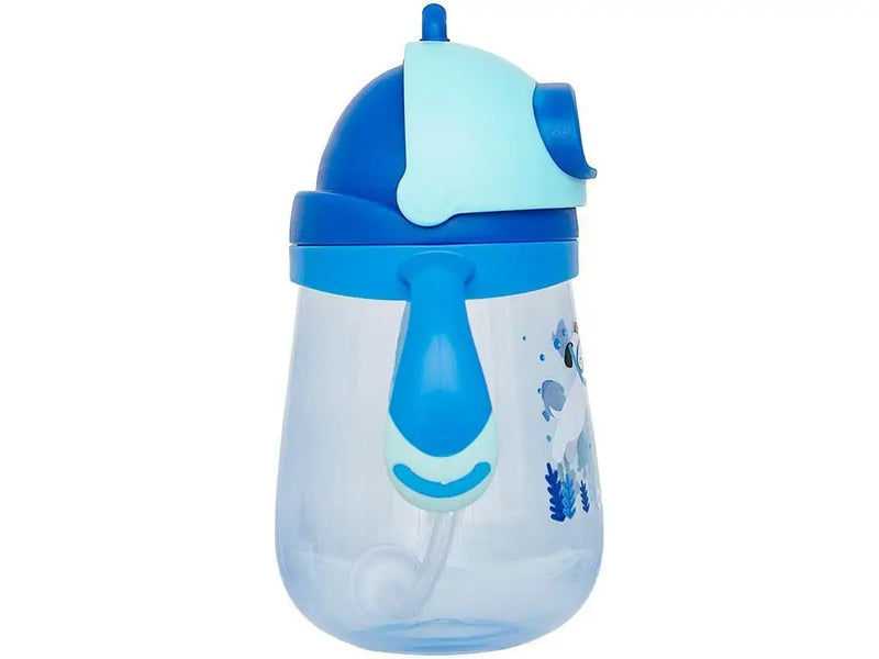 Copo Infantil com Canudo 300ml Buba Mergulho- Azul