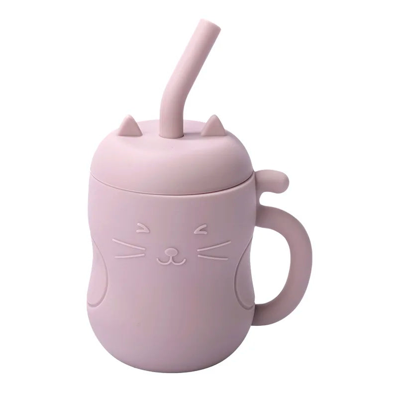 Copo Silicone Gatinho Anti-vazamento