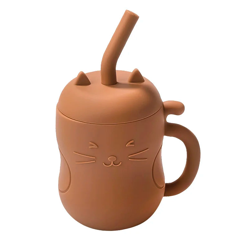 Copo Silicone Gatinho Anti-vazamento