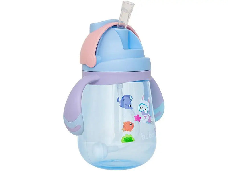 Copo Infantil com Canudo 300ml Buba Mergulho - Rosa