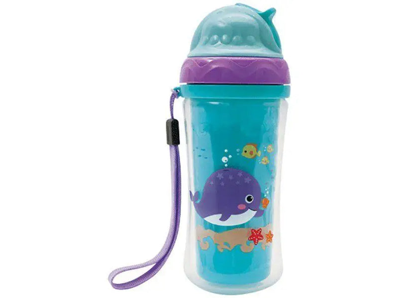 Copo Infantil Antivazamento com Canudo e Tamp - 250ml Buba Turminha Do Mar