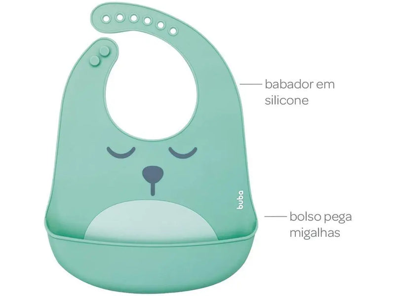 Babador de Silicone Impermeável Buba Gumy - Verde