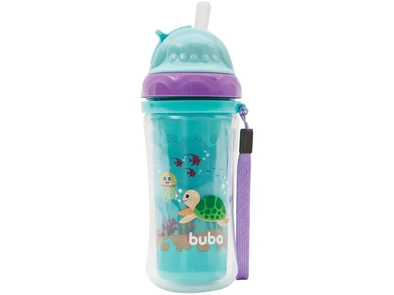Copo Infantil Antivazamento com Canudo e Tamp - 250ml Buba Turminha Do Mar