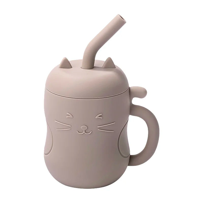 Copo Silicone Gatinho Anti-vazamento