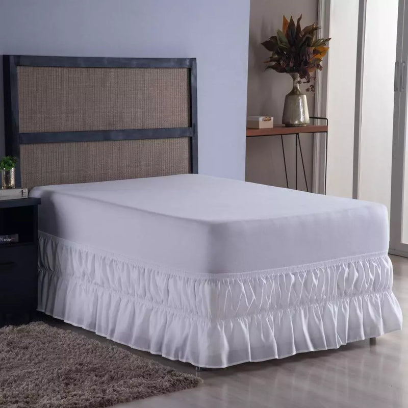 Saia Box Para Cama Colchão Casal King Microfibra 170 Fios 2 Elasticos